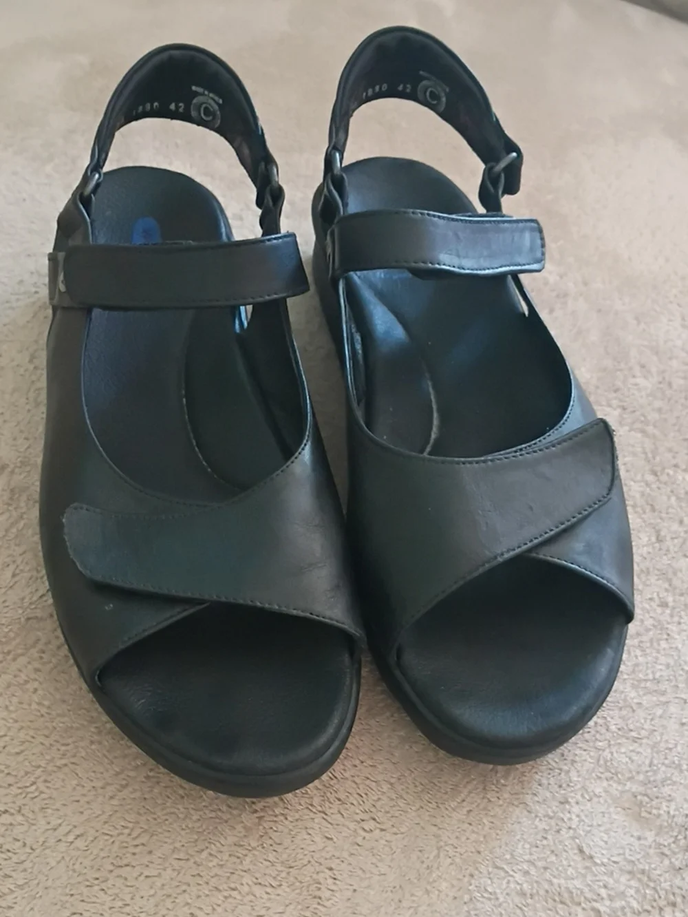 Wolky Black Jewel Platform Sandals